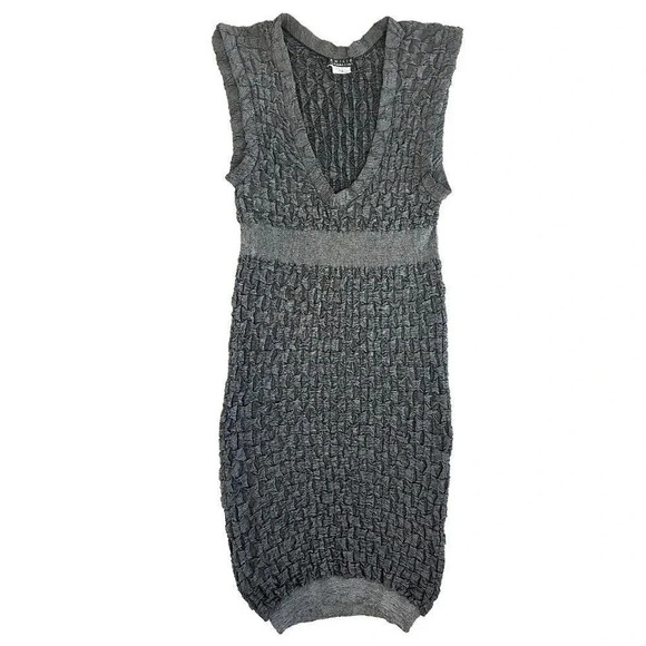 Emilio Cavallini Dress Womens Small Medium Bodycon Italy Deep V Neck Wiggle - Picture 1 of 16